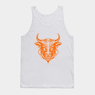 Orange taurus bull tribal design Tank Top